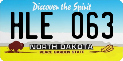 ND license plate HLE063