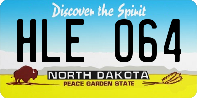 ND license plate HLE064