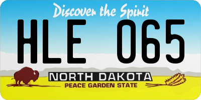 ND license plate HLE065