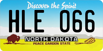 ND license plate HLE066