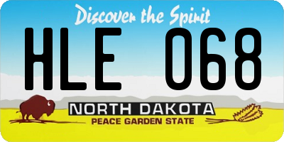 ND license plate HLE068