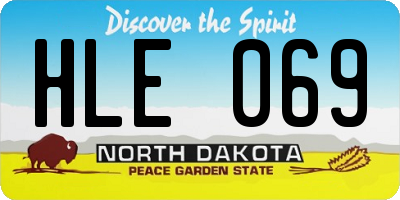 ND license plate HLE069