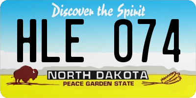 ND license plate HLE074