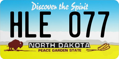 ND license plate HLE077