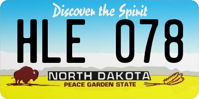 ND license plate HLE078