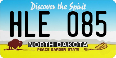 ND license plate HLE085