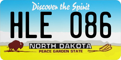 ND license plate HLE086