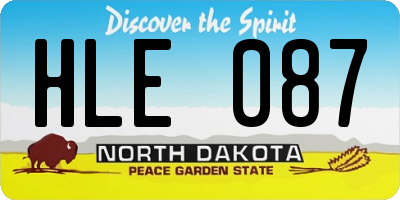 ND license plate HLE087