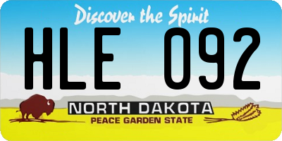 ND license plate HLE092