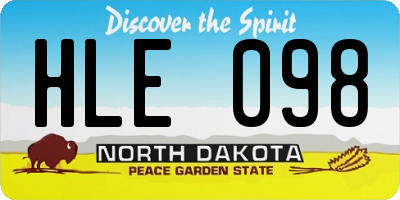 ND license plate HLE098