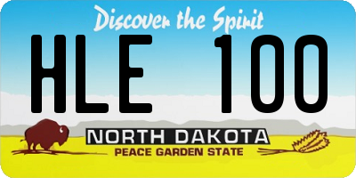 ND license plate HLE100