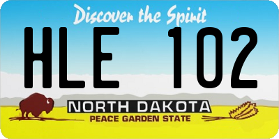 ND license plate HLE102