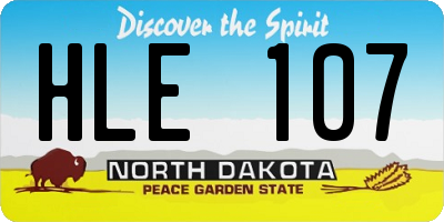 ND license plate HLE107