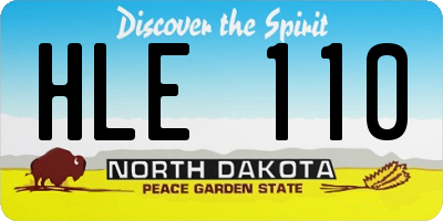 ND license plate HLE110