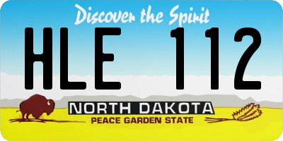 ND license plate HLE112