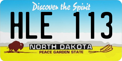 ND license plate HLE113