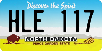 ND license plate HLE117