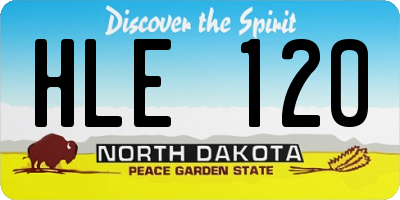 ND license plate HLE120