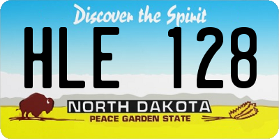 ND license plate HLE128