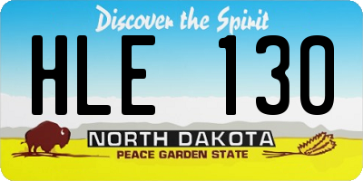 ND license plate HLE130