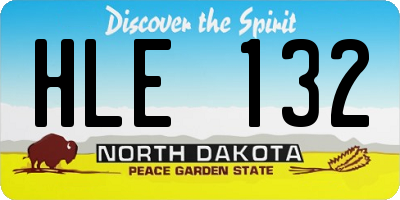 ND license plate HLE132