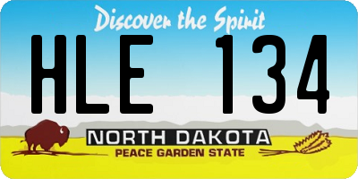 ND license plate HLE134