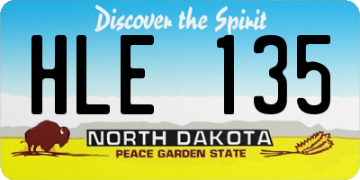 ND license plate HLE135