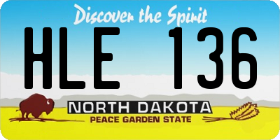 ND license plate HLE136