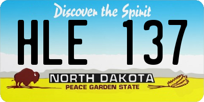 ND license plate HLE137