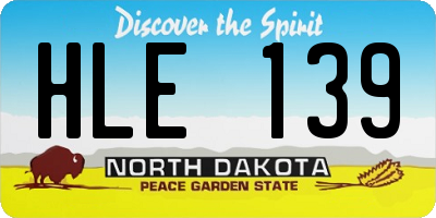 ND license plate HLE139