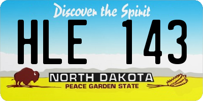 ND license plate HLE143