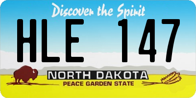 ND license plate HLE147