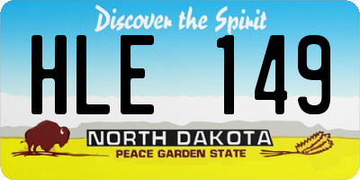 ND license plate HLE149