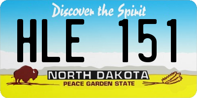 ND license plate HLE151