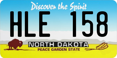 ND license plate HLE158