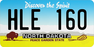 ND license plate HLE160
