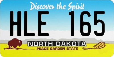 ND license plate HLE165