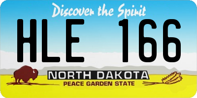 ND license plate HLE166