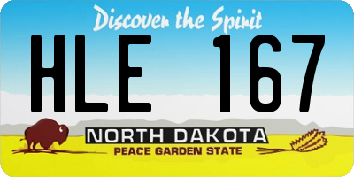 ND license plate HLE167