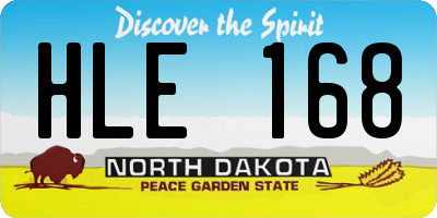 ND license plate HLE168