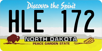 ND license plate HLE172