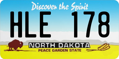 ND license plate HLE178