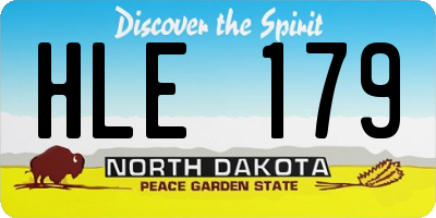 ND license plate HLE179