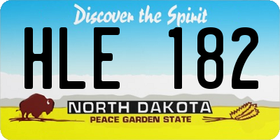 ND license plate HLE182