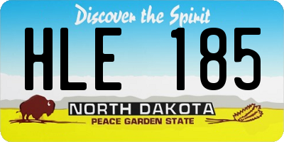 ND license plate HLE185