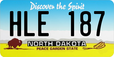 ND license plate HLE187