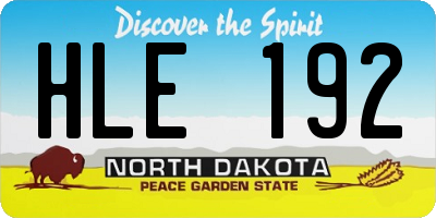 ND license plate HLE192