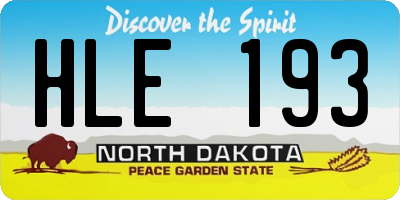 ND license plate HLE193