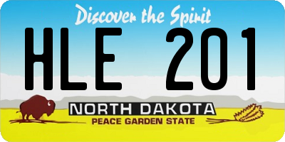 ND license plate HLE201