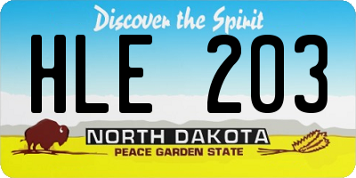 ND license plate HLE203